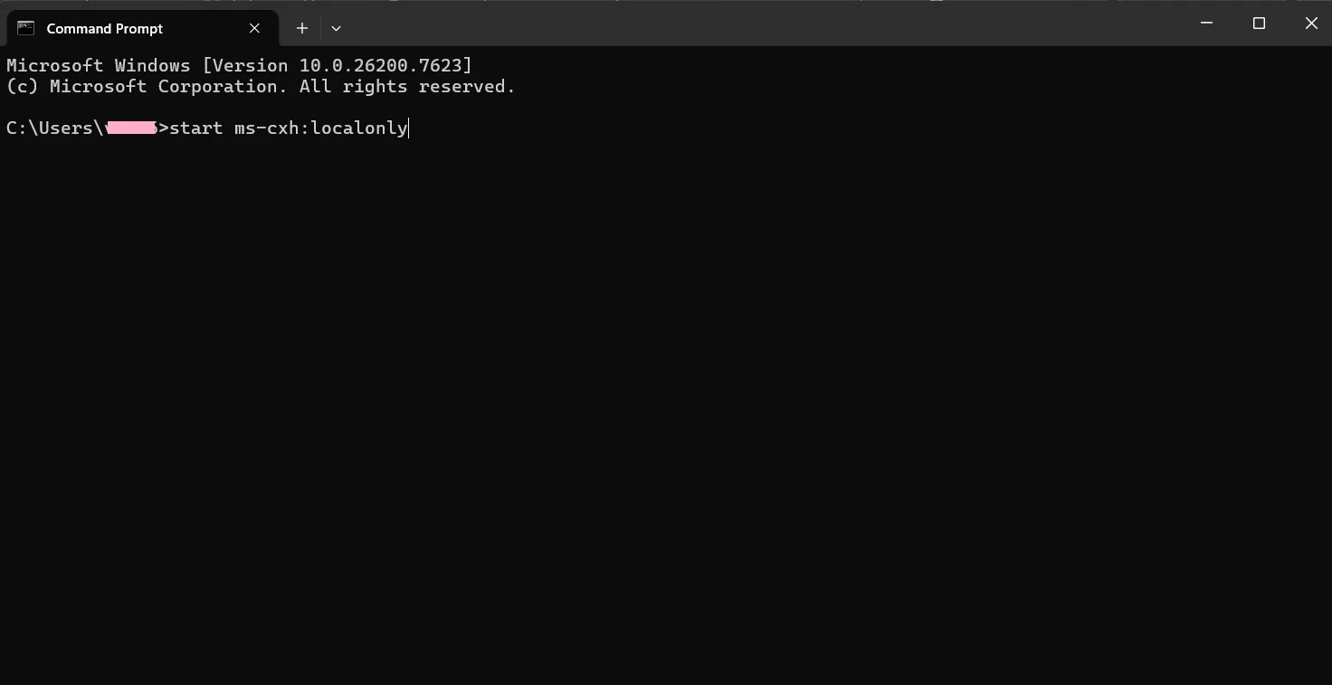 Bypassing Windows 11 network setup using ms-cxh localonly command 2026.